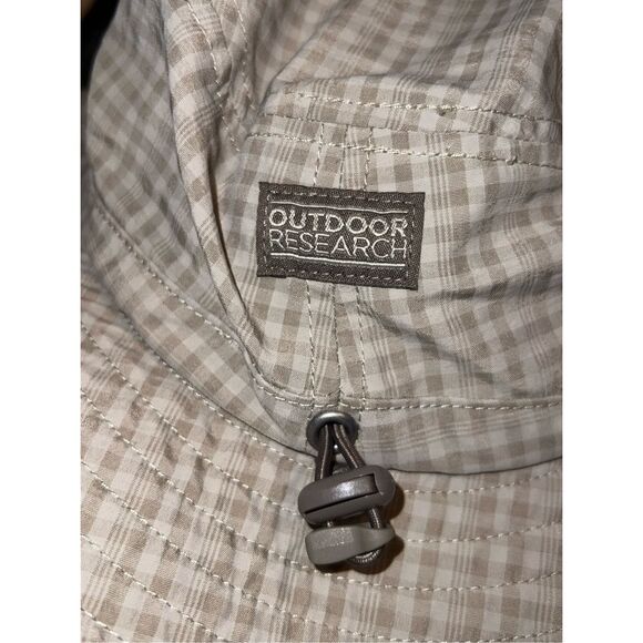 OR Outdoor Research Size Medium 3-6Y Boonie Bucket Sun Hat Gray Tan Check Plaid - Picture 2 of 6